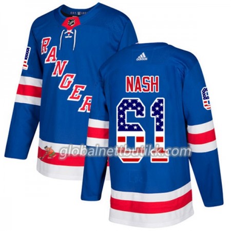 New York Rangers Hockeydrakt Rick Nash 61 2017-2018 USA Flag Fashion Blå Adidas Authentic - Herre